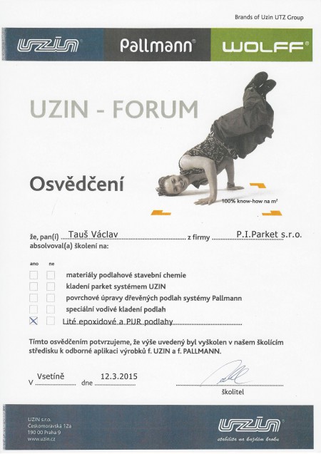 Certifikát UZIN